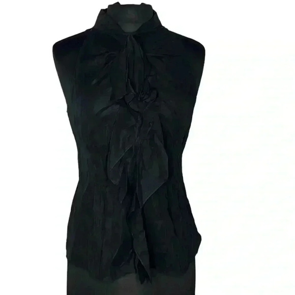Vince Sheer Sleeveless Black Blouse Size 8 ((RR)) - Picture 1 of 6